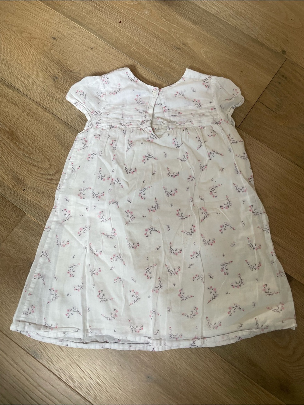 Girls' White Floral Dress - Soft Cotton Dress